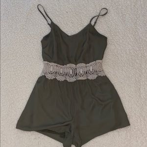 Army green romper